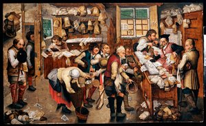 Boeren die tienden betalen door Pieter Brueghel the Younger