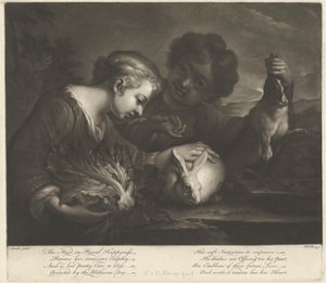 Het dienstmeisje in landelijke gelukzaligheid door Pieter van Bleeck