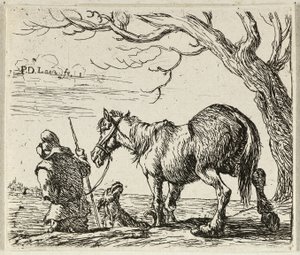 Boer met paard door Pieter van Laer