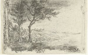 Duits: Landschap met twee bomen