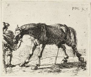 Plassend paard door Pieter van Laer