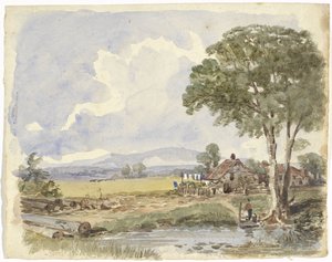 Landschap met boerderij