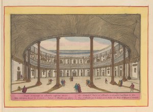 Gezicht op de binnenplaats van het Paleis van Karel V te Granada door Pieter van den Berge