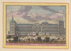 Vooraanzicht van het Koninklijk Paleis te Madrid door Pieter van den Berge