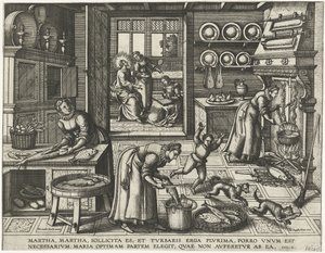 Christus in het huis van Martha en Maria door Pieter van der Borcht (I)