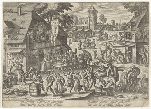 Feest van het St. Sebastiaansgilde door Pieter van der Borcht (I)