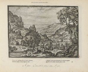 Landschap met Hagar en de engel door Pieter van der Borcht (I)
