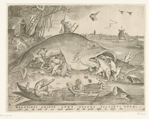 Grote Vissen Eten Kleine Vissen door Pieter van der Heyden