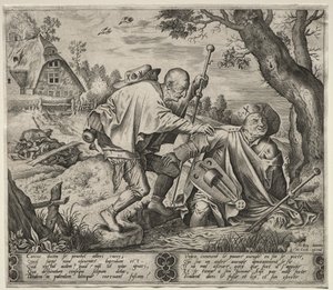 De blinden die de blinden leiden door Pieter van der Heyden