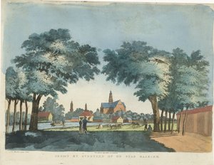 Gezicht op Haarlem vanuit Overveen door Pieter van der Meulen