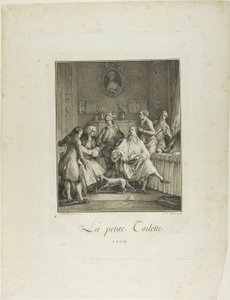 De Kleine Toilette, uit Monument du Costume Physique et Moral de la fin du Dix-huitième siècle door Pietro Antonio Martini