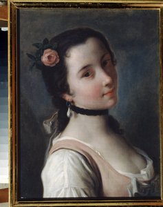 Een meisje met een roos door Pietro Antonio Rotari