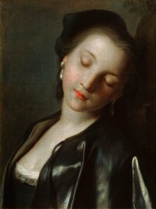 Slapende Jonge Vrouw, midden 18e eeuw door Pietro Antonio Rotari