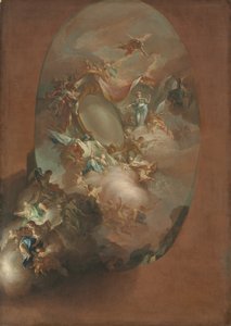 Studie voor De apotheose van Ferdinand IV en Maria Carolina, koning en koningin van Napels, ca. 1781 door Pietro Bardellino