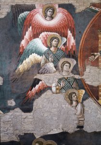 Het Laatste Oordeel, detail van engelen - Fresco