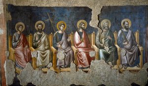 Het Laatste Oordeel: detail van de Apostelen (fresco)