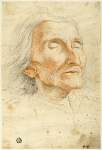 Gezicht van een oude man met gesloten ogen door Pietro Dandini
