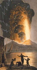 Uitzicht op de grote uitbarsting van de Vesuvius op zondagavond 8 augustus 1779 vanaf het paleis van Zijne Siciliaanse Majesteit in Pausilipo, Plaat II