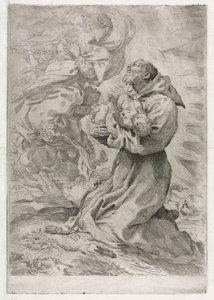 Het Visioen van St. Franciscus van Assisi door Pietro Faccini