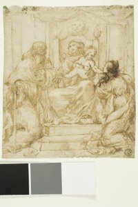 Maagd en kind met de heiligen Hiëronymus en Catharina door Pietro Faccini
