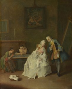 Een Dame ontvangt een Edelman, 1747-1755
