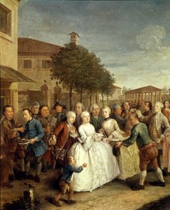 Een feest in Villa Widmann, ca. 1750