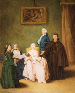 Bezoek van de monnik, door Pietro Longhi (1701-1785)