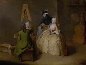 De schilder in zijn atelier