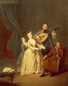Het concert of de familie in concert door Pietro Longhi