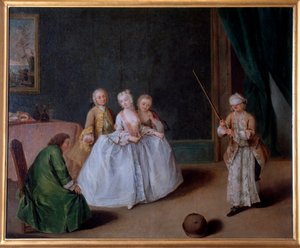Het spel van de pot door Pietro Longhi