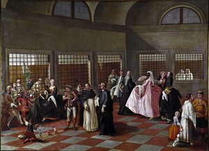 De salon van het klooster