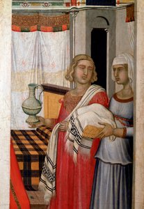 Geboorte van de Maagd (detail) door Pietro Lorenzetti