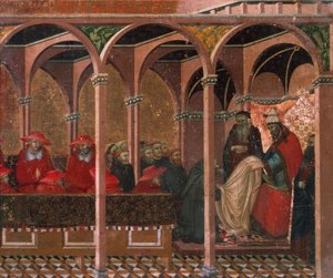 Honorius III keurt Karmelietenregel goed (detail) door Pietro Lorenzetti