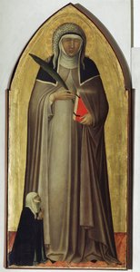 Polyptiek van het leven van Beata Umilta (detail van de Beata) door Pietro Lorenzetti