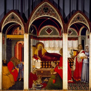 Drieluik van de Geboorte van de Maagd door Pietro Lorenzetti