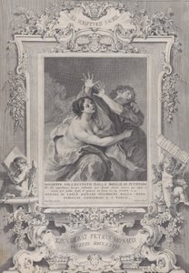 Jozef en de Vrouw van Potifar, binnen een Sierlijk Frame door Pietro Monaco