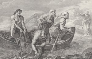 De roeping van Sts Peter en Andrew, 1730-50 door Pietro Monaco