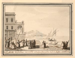 Toneelontwerp, havenstad door Pietro Narducci