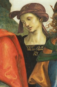 Jeremia, detail van Heilige Vader met profeten en sibillen door Pietro Perugino
