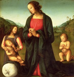 Madonna Aanbiddend het Christuskind (Madonna del Sacco)