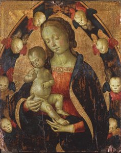Madonna en Kind omringd door cherubijnen