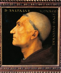 Portret van monnik Balthazar van de abdij van Vallombrosa, door Pietro Perugino door Pietro Perugino