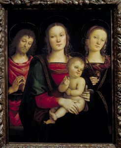 De Maagd en Kind omringd door Sint Johannes de Doper en Sint Catharina