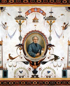 Portret van Lorenzo Bartolini (1777-1850), detail van het plafond van de Sala del Sindaco