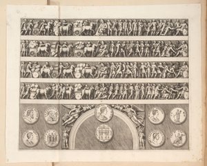 Reliëfs op de Boog van Septimius Severus te Rome door Pietro Sante Bartoli
