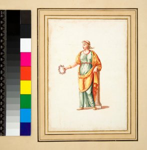 Vrouwelijke figuur naar links gedraaid door Pietro Santi Bartoli