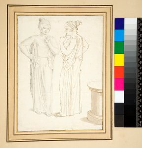 Twee uitzichten van een bronzen beeldje door Pietro Santi Bartoli