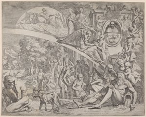 Een Allegorie ter Ere van Innocentius X door Pietro Testa