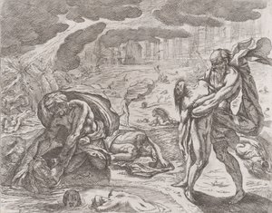De zondvloed, figuren die uit het water worden getrokken, ca. 1640-42