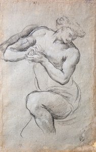 Mannelijke figuur, Studie voor Bacchus in de Zilveren Eeuw fresco door Pietro da Cortona